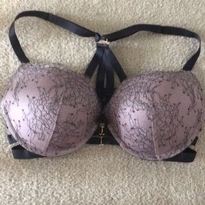 Purple and black Victoria’s Secret push-up bra